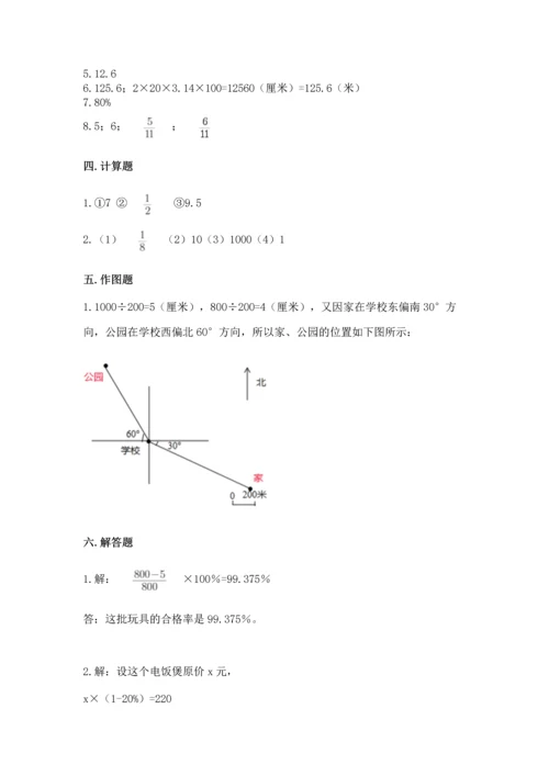 小学六年级上册数学期末考试卷附答案【黄金题型】.docx