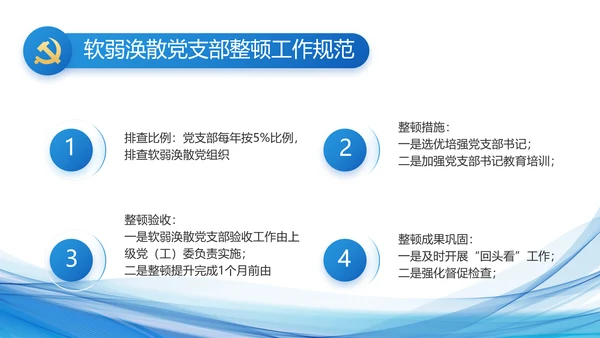 蓝色党建党支部年终工作总结PPT党课