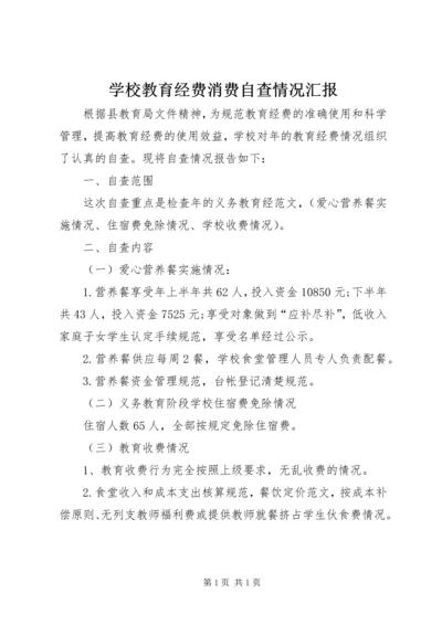 学校教育经费消费自查情况汇报精选.docx