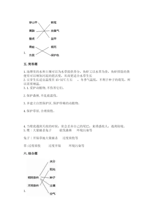 教科版科学五年级下册第一单元《生物与环境》测试卷精品（巩固）.docx