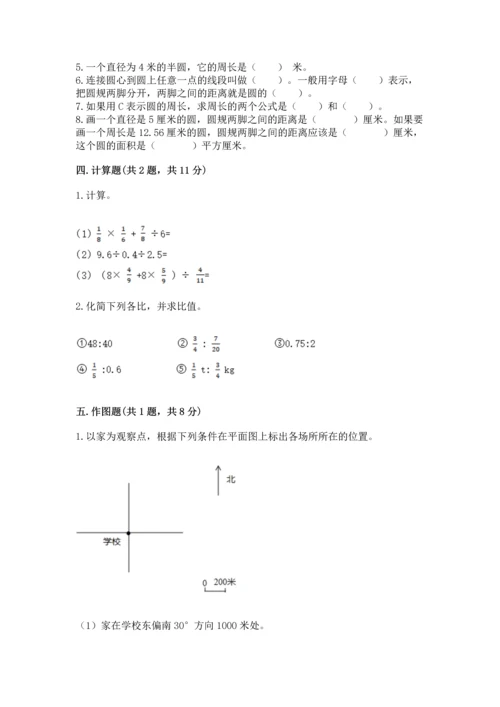 六年级上册数学期末测试卷往年题考.docx