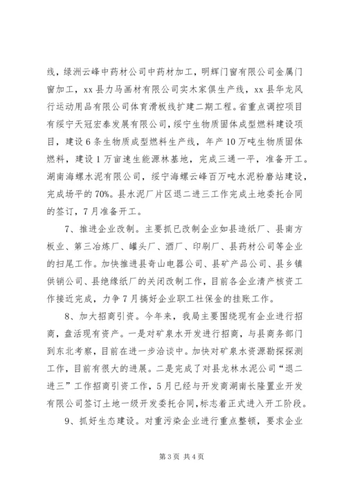 乡镇经信局上半年工作总结.docx