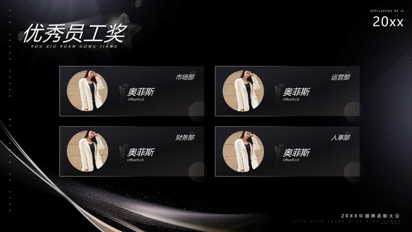 黑金质感风公司年终表彰大会