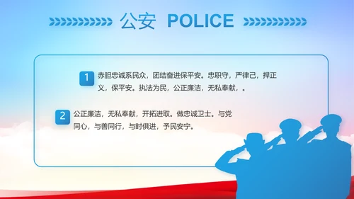 蓝色大气公安警察派出所工作汇报PPT动态模板