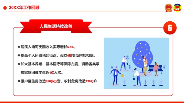 党政大气解读全国两会政府工作报告PPT模板