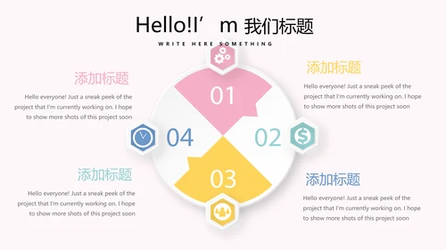 粉色小清新微立体述职报告通用PPT动态模板