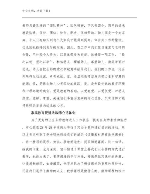 2024家庭教育促进法教师心得体会例文21篇.docx