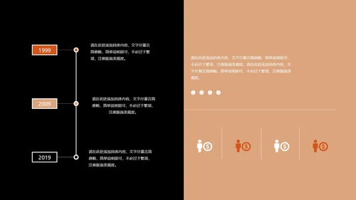 黑色简约风欧美商务总结汇报PPT模板
