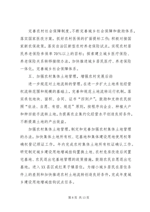 关于加快实施统筹城乡发展试点工作扎实推进新农村建设的意见.docx