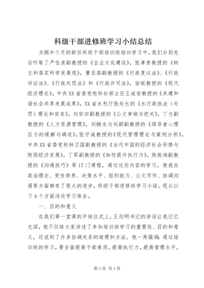 科级干部进修班学习小结总结.docx