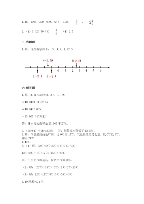 六年级下册数学期末测试卷【夺分金卷】.docx