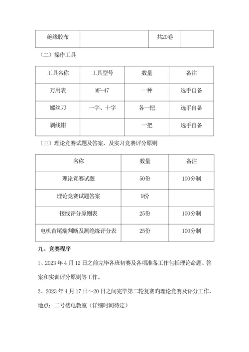 机电专业第五届电工技能大赛方案.docx