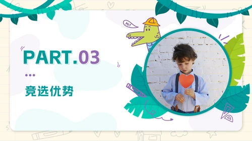绿色实景卡通小学班长竞选带内容PPT模板