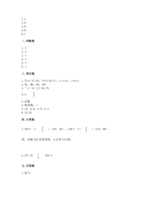 人教版六年级上册数学期末测试卷精编答案.docx