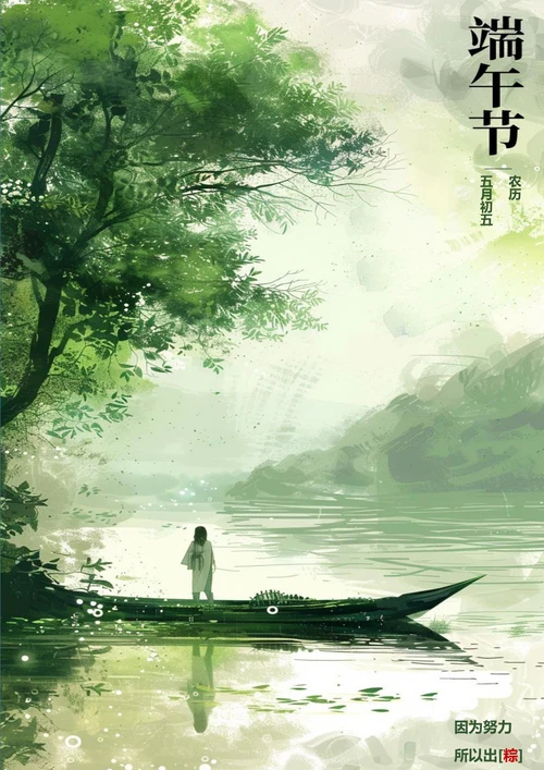卡通背景端午节海报
