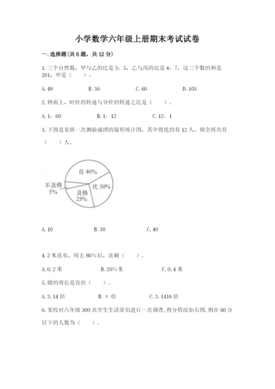 小学数学六年级上册期末考试试卷必考题.docx