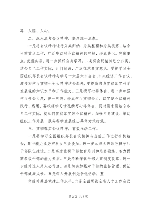 学习XX年度全国、全区组织部长会议精神心得体会 (3).docx