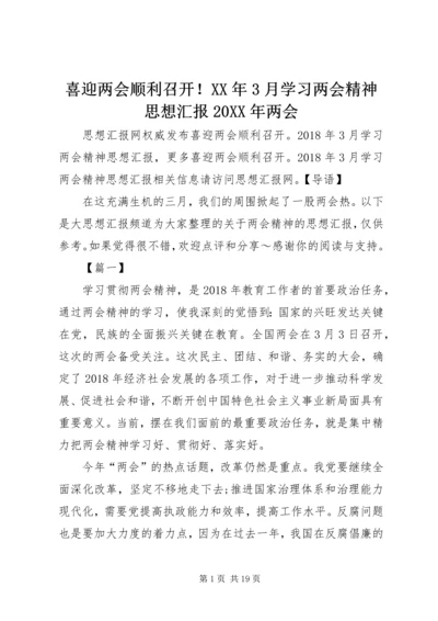 喜迎两会顺利召开！XX年3月学习两会精神思想汇报20XX年两会.docx