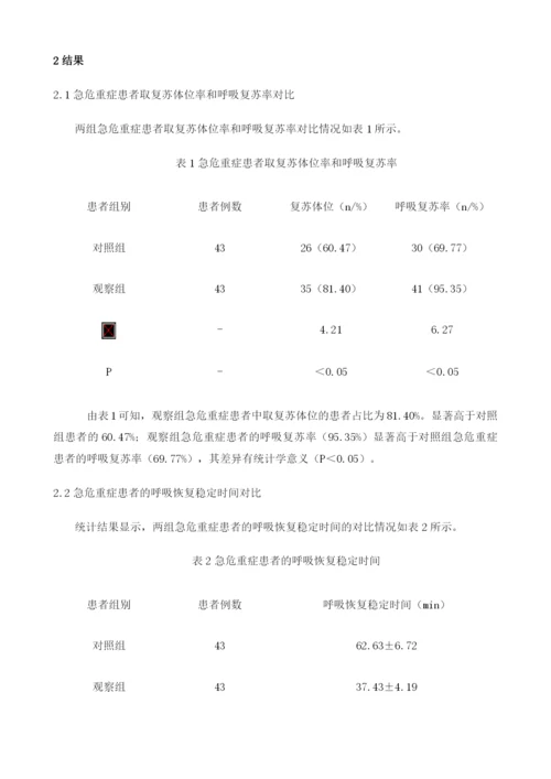 呼吸阶梯性疗法在急危重症治疗中的应用效果分析.docx