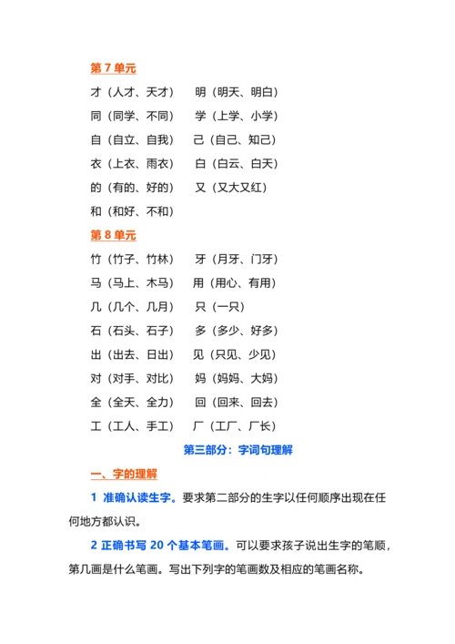 语文一年级上册全册《知识重点》.docx