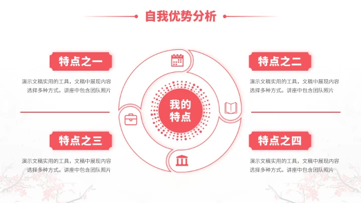 红色中国风大学生职业生涯规划PPT模板