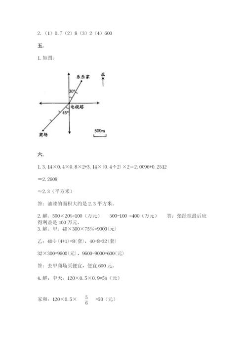 北师大版六年级数学下学期期末测试题含答案（突破训练）.docx