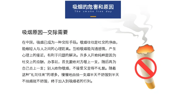 世界无烟日戒烟通用PPT模板