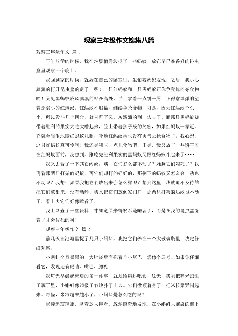 观察三年级作文锦集八篇.docx