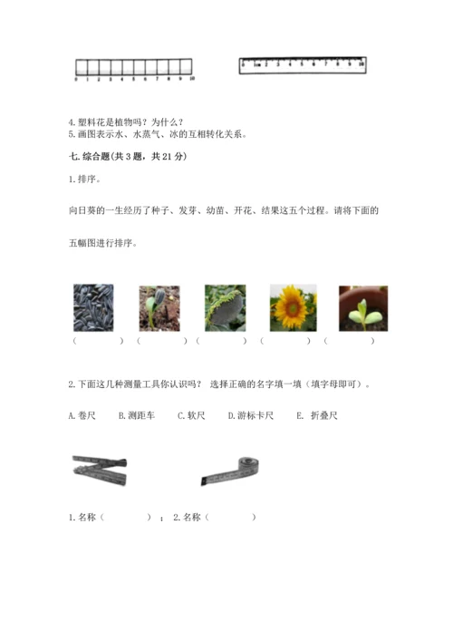 教科版小学一年级上册科学期末测试卷（有一套）.docx