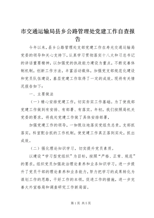 市交通运输局县乡公路管理处党建工作自查报告 (2).docx