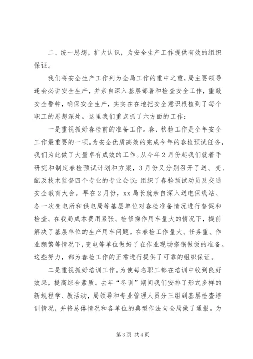 电业局上半年安全工作总结与下半年工作计划 (3).docx