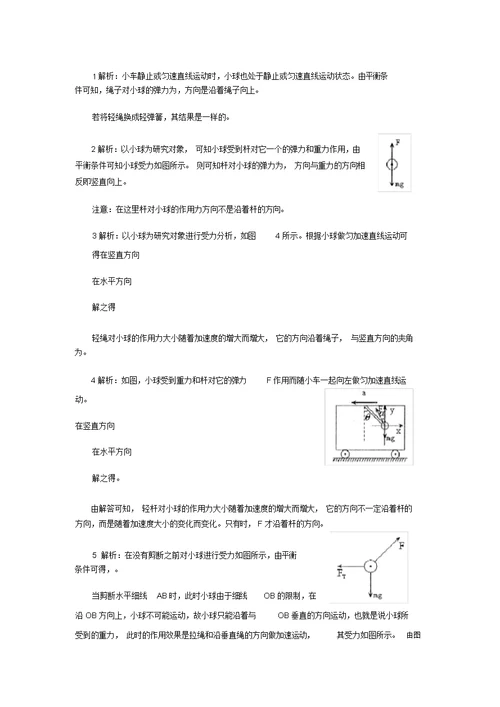 2022年高三物理高考总复习学案17：绳子、弹簧和杆产生的弹力特点