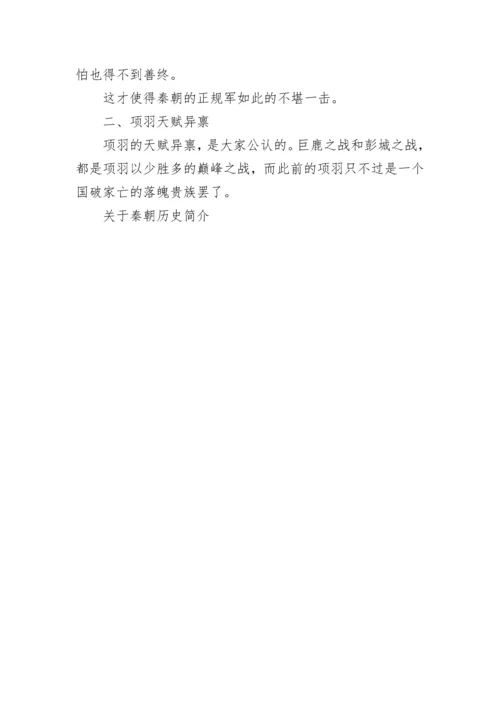 关于秦朝历史简介.docx