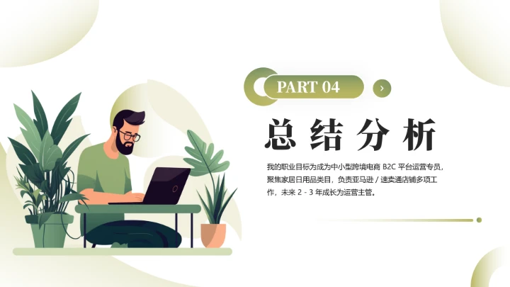 英语专业大学生职业生涯规划大学生生涯发展展示PPT模版