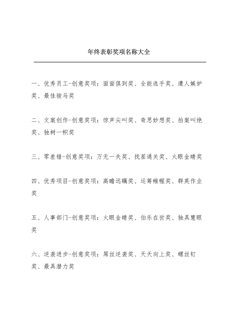 年终表彰奖项名称大全.docx