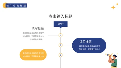 黄蓝个性插画风旅行社团介绍PPT模板