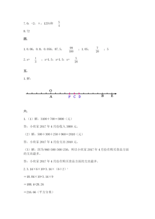 小学六年级升初中模拟试卷精品【突破训练】.docx