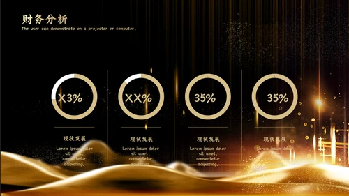 金色奢华商业融资计划书通用PPT模板