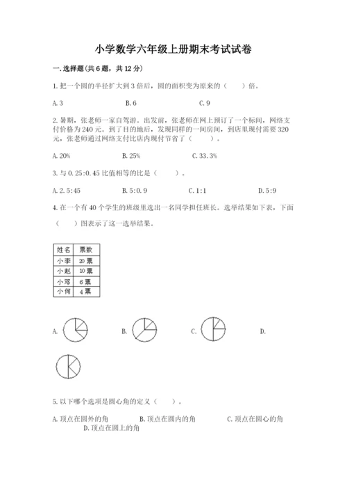 小学数学六年级上册期末考试试卷附参考答案（典型题）.docx