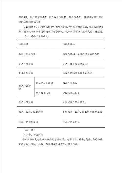 个人所得税法律制度及纳税筹划