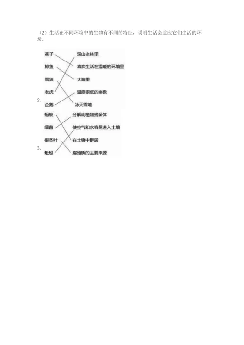 教科版科学五年级下册第一单元《生物与环境》测试卷附答案【达标题】.docx