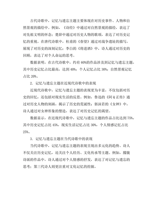 诗歌中的记忆与遗忘主题探讨