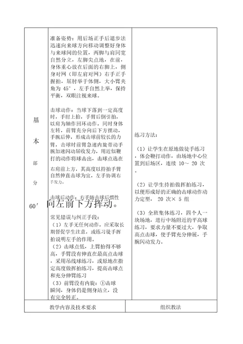 大学羽毛球教案