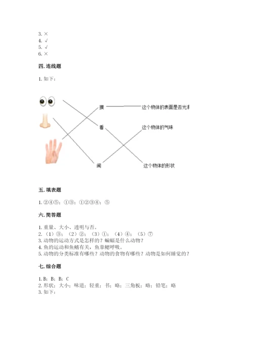 教科版小学科学一年级下册期末测试卷及完整答案【全国通用】.docx