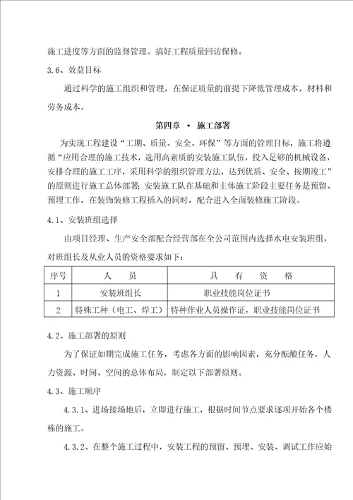 厦门工程水电安装施工组织设计