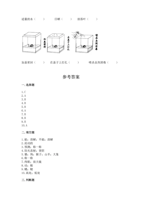 教科版一年级下册科学期末测试卷及参考答案（模拟题）.docx