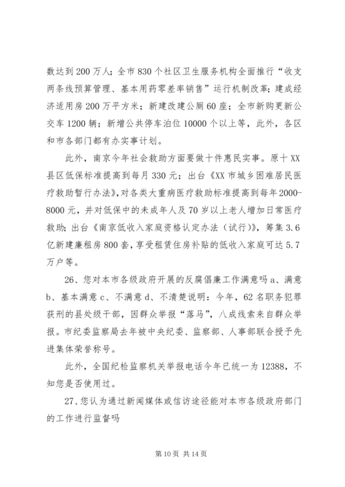 全国文明单位测评调查问卷 (2).docx