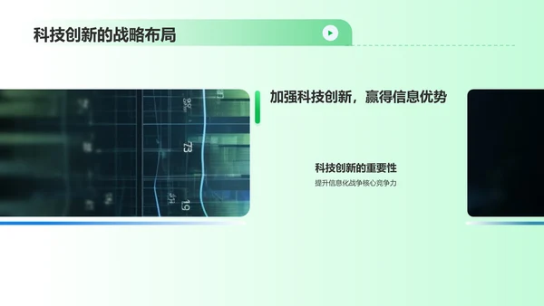 绿色渐变风信息化战争PPT模板