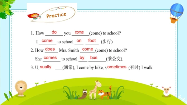 Unit 2 Ways to go to school Review  课件(共34张PPT)