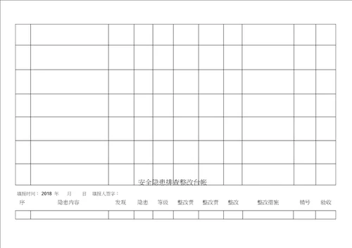 安全隐患排查治理台账